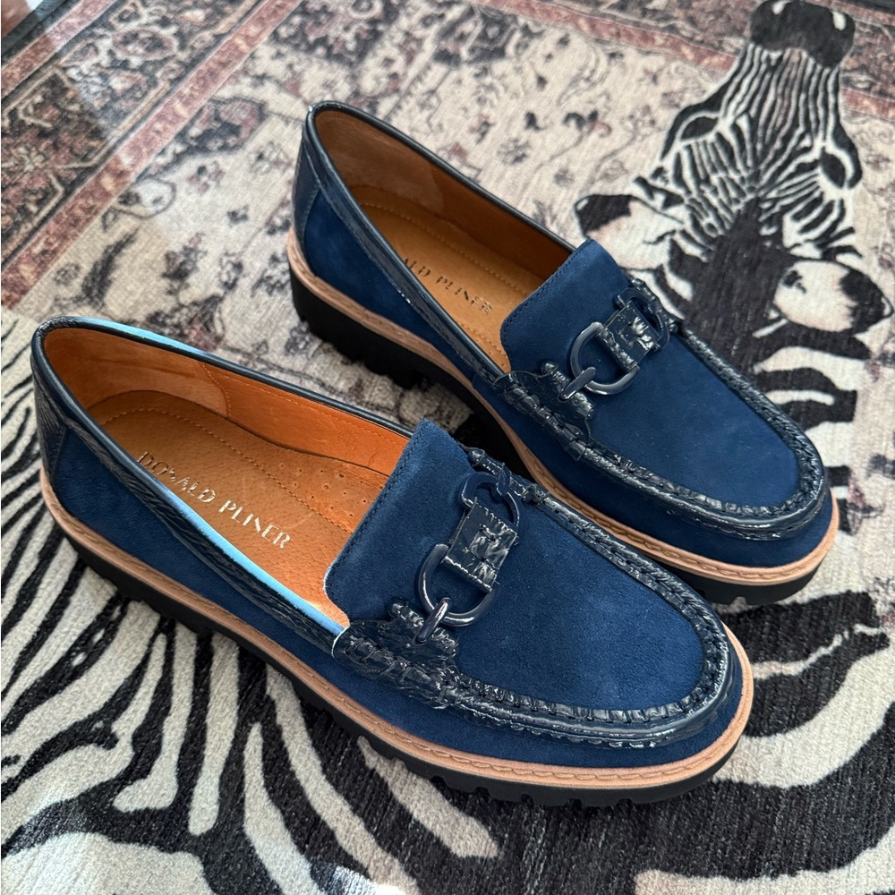 Donald J. Pliner Navy Loafers